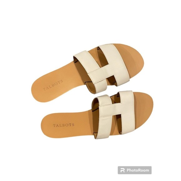 Talbots Shoes - Talbots Vachetta White Womens Sandal Slides